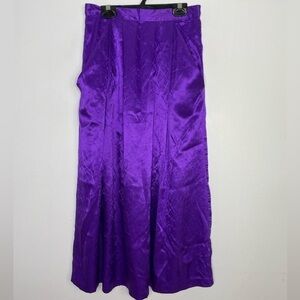 Vintage satiny sheen saturated hues purple midi skirt